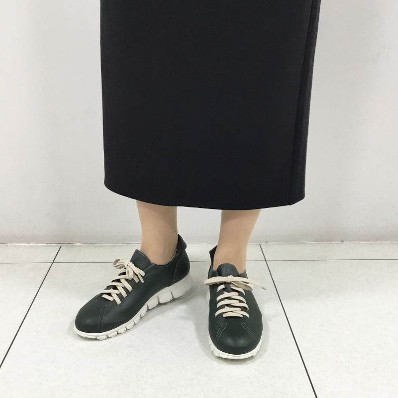 [エンチャンテッド]22015 牛革ソフトレザーレースアップシューズ グリーン 25.0cm