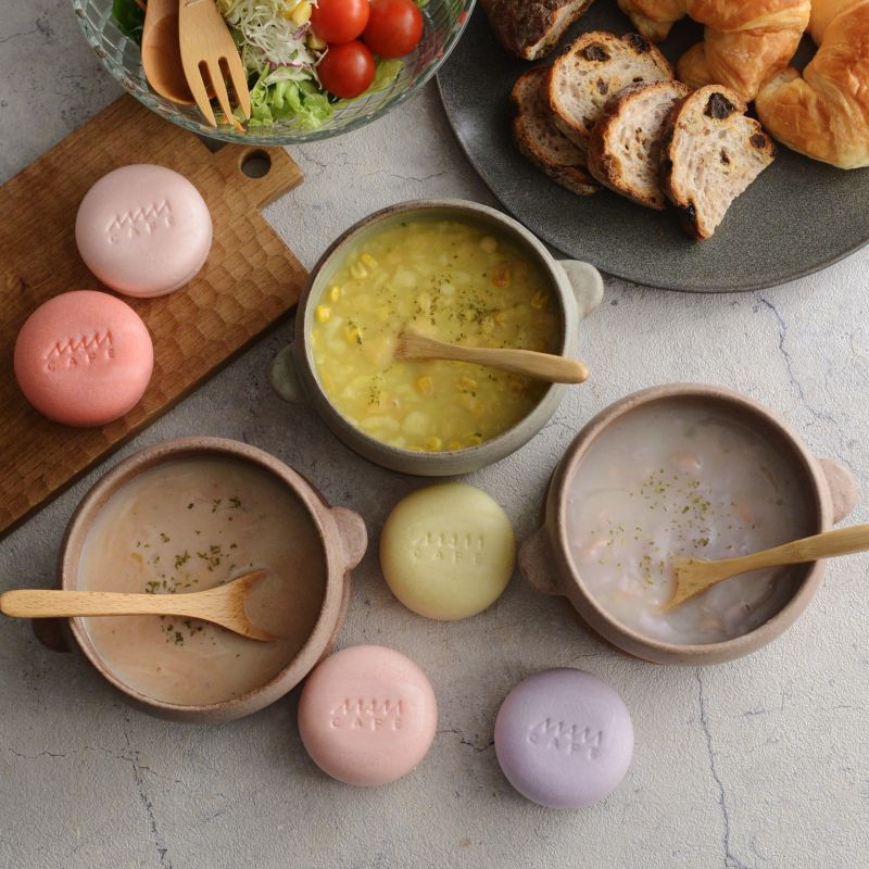 マカロンみたいなカラフル最中に詰まったスープセット／MAM CAFE