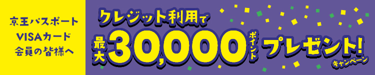 クレジット利用で最大30,000ポイントプレゼント