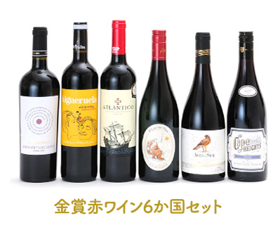 金賞赤ワイン6か国セット