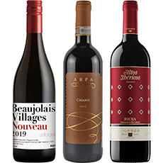ボージョレ・ヌーヴォーも楽しめるヨーロッパ赤ワイン3本セット