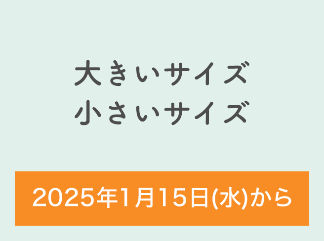 大きいサイズ小さいサイズ