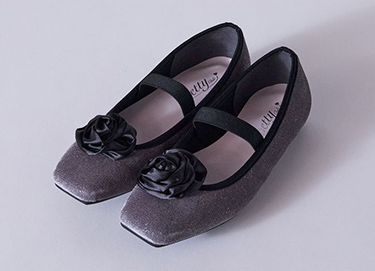 ローズフラットシューズ　GY