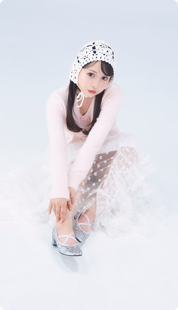 グリッターバレエシューズ 着用画像