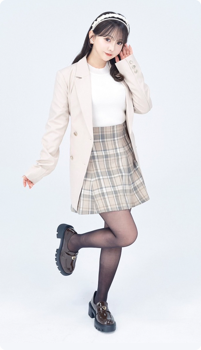 ハートチャームローファー 着用画像