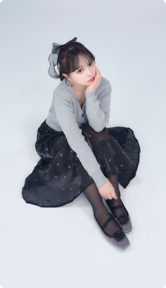 ローズフラットシューズ 着用画像