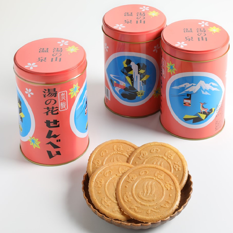 湯の花せんべい丸缶