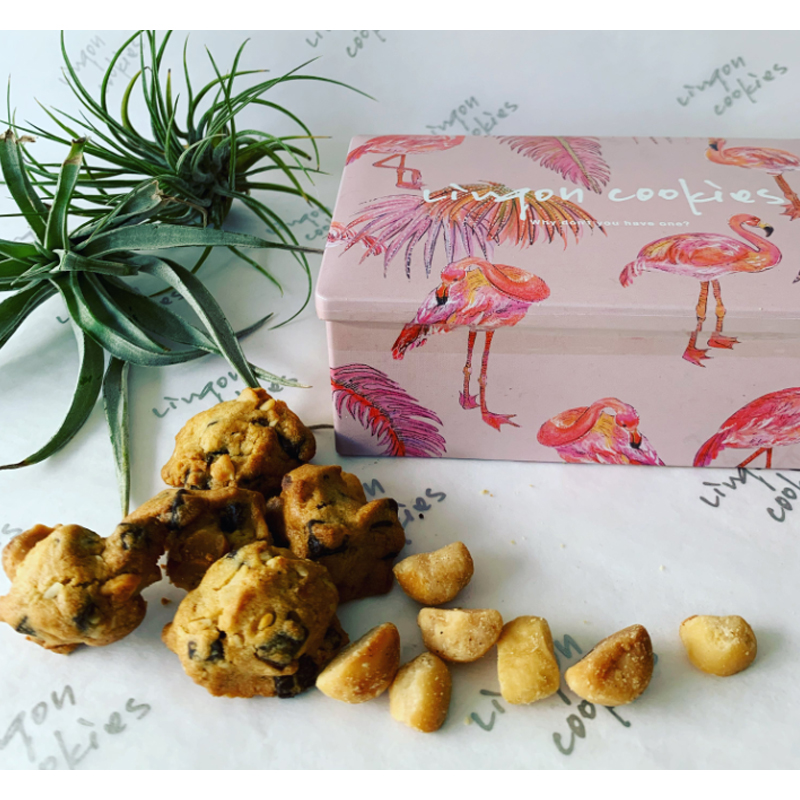フラミンゴクッキー缶