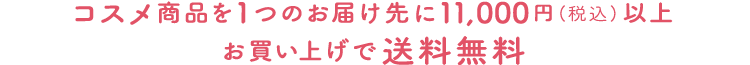 コスメ商品を1つのお届け先に11,000円(税込)以上お買い上げで送料無料