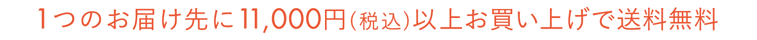 1つのお届け先に11,000円(税込)以上お買い上げで送料無料