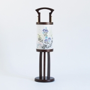 【盆提灯】<岐阜提灯伝統工芸士シリーズ伝匠美>No.29142 二重やすらぎ行灯小[桔梗に撫子]　