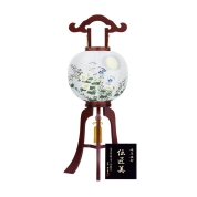【盆提灯】<岐阜提灯伝統工芸士シリーズ伝匠美>No.474D 二重紅華11号[芙蓉に桔梗]　