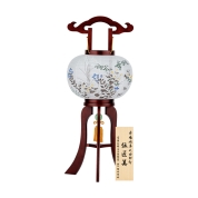 【盆提灯】<岐阜提灯伝統工芸士シリーズ伝匠美>No.46504 桃林10号[萩に菊]　