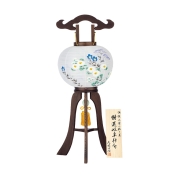 【盆提灯】<大内行灯>No.43396 二重景樹9号[菊に桔梗]　