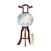 【盆提灯】<大内行灯>No.489D 二重紅華11号[藤に芙蓉]　