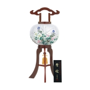 【盆提灯】<大内行灯>No.424D 二重紫檀10号[大輪菊に撫子]　