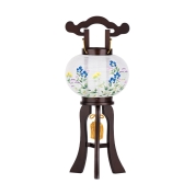 【盆提灯】<ミニ行灯>No.47983B 絹張晏華7号[桔梗に女郎花]　