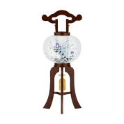 【盆提灯】<廻転行灯>No.6704N 絹張紅華8号[芒に桔梗]　