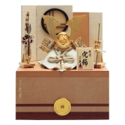 [久月]銘木収納兜飾り　