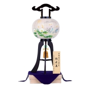 <岐阜提灯伝統工芸士シリーズ伝匠美>No.145E 二重鳳琳特九[芙蓉に藤袴]　