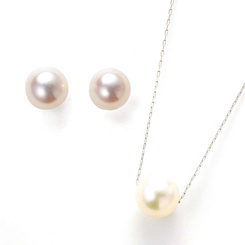 【福袋】[モンビジュウ]Ptアコヤパールピアス・ペンダントセット