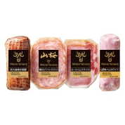 【冬の贈り物】マイスター山野井　炭火釜焼き焼豚とハムセット　YK51　直送品