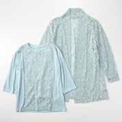 【母の日】[Donnez-Moi]レーストッパーアンサンブル（36107）（ミントグリーン）