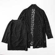 【母の日】[Donnez-Moi]レーストッパーアンサンブル（36107）（ﾌﾞﾗｯｸ）