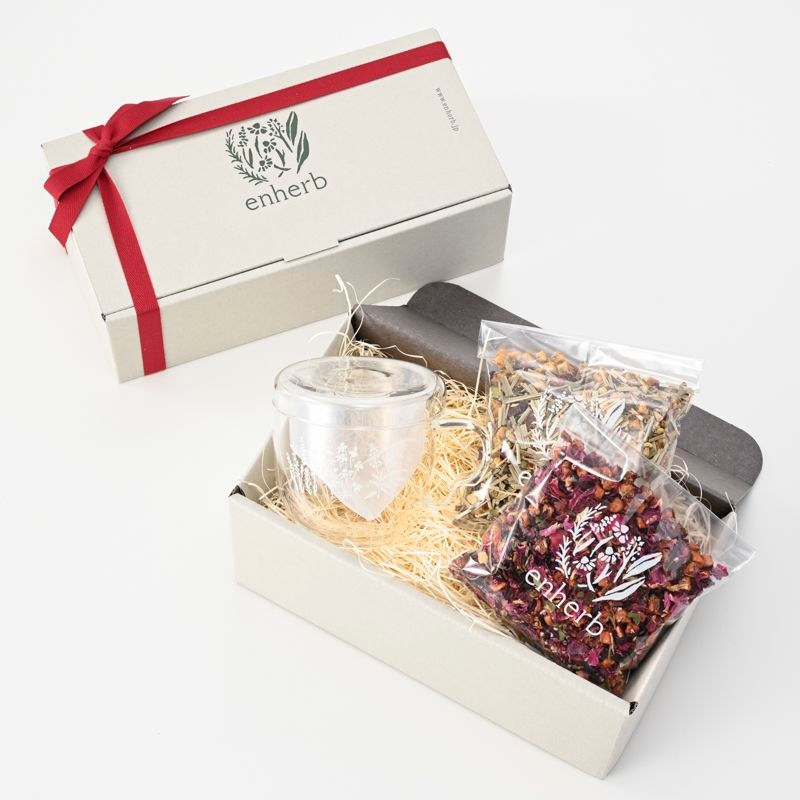 人気のお茶2種と専用カップ付きセット