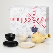 【母の日】[share with Kurihara harumi(シェア ウィズ クリハラ ハルミ)]平急須と煎茶碗セット