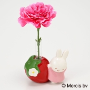 【母の日】[フラワーミッフィー]おおきないちご一輪挿し　アートフラワーセット