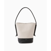 【母の日】[レイジースーザン]レザーキャンバスバッグ（ブラック）