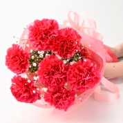 【母の日】[フローレット]カーネーションブーケ（ディープピンク）