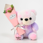 【母の日】[フローレット]ソープフラワー ハグベアー（レインボーピンク）