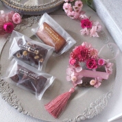 【母の日】[ロンポワン×パルク・フローラル]フィナンシェ3個＆タッセル付きハートのミニリース