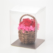 【母の日】[リッシュドフルール]プリザーブドフラワー(かご)（レッド）