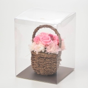 【母の日】[リッシュドフルール]プリザーブドフラワー(かご)（ピンク）