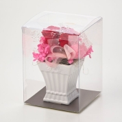 【母の日】[リッシュドフルール]プリザーブドフラワー(竪型陶器)（レッド）