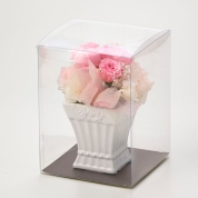 【母の日】[リッシュドフルール]プリザーブドフラワー(竪型陶器)（ピンク）