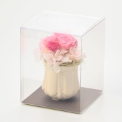 【母の日】[リッシュドフルール]プリザーブドフラワー(陶器)（ピンク）