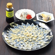 【広域配送】270［なかお］養殖とらふぐ刺身（30cm皿盛）