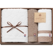 コットンライン コンパクトバス・フェイス・ハンドタオルセット CT9040