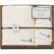 オーガニックコットン使用 今治産 バス・フェイス・ウォッシュタオルセット LU5027