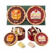 【バレンタイン】[メリーチョコレート　はじけるキャンディチョコレート。]ホットケーキ缶＆ショートケーキ缶