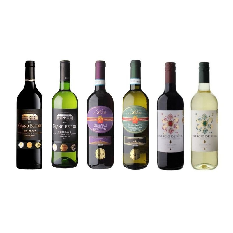 フランス、イタリア、スペイン3カ国周遊！金賞受賞赤白ワイン6本セット