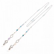 [マリコ]メガネチェーン蝶々（シルバーカラーブルー）