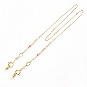 [マリコ]メガネチェーン蝶々（ゴールドカラーピンク）