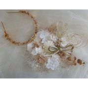 [TORIOLAND GALLERY]ホワイトゴールドカチューシャmix髪飾り　ホワイト系