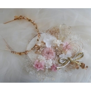 [TORIOLAND GALLERY]ピンクゴールドカチューシャmix髪飾り　ピンク系