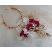 [TORIOLAND GALLERY]レッドゴールドカチャーシャmix髪飾り　レッド系